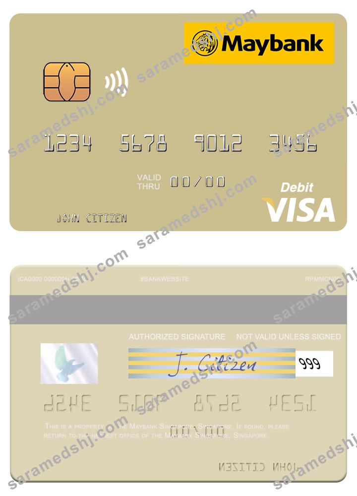 Singapore Maybank Singapore visa debit card